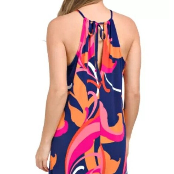 Trina Turk womens Milan Long Halter Maxi Dress size Small Scrolling Floral $198 - Picture 5 of 10